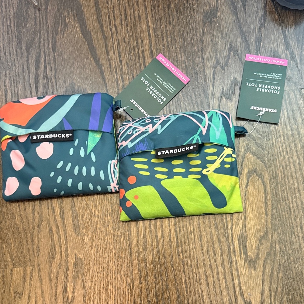 Starbucks Abstract Patterned Totes with Bold Colors Hawaii Collection